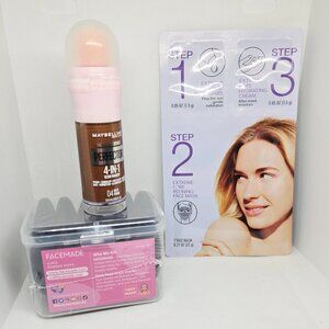 New Beauty Bundle Maybelline Perfector, Facemade 6 Powder Puffs,3 Step Face Mask